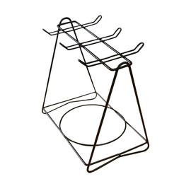 Uposao Tea Cups Display Stand Stainless Steel Cup Saucer Hanging Drain Rack Coffee Cup Holder for 6 Coffee Cup Saucer Spoon Sets Tea Set