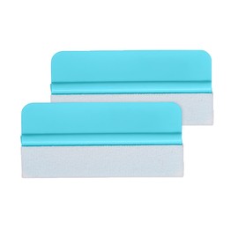 iVyne Colorful Plastic Squeegee for Vinyl/Scraper Tool with Soft Felt Cloth - for Cricut Crafting - Window Tint - Adhesive Vinyl Decal - Lettering - HTV (Joy Blue, 2 Pack)