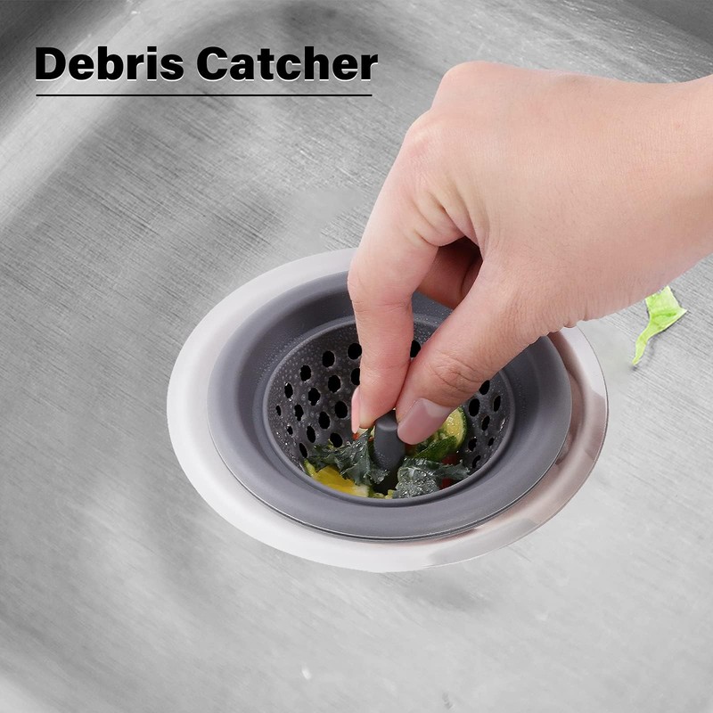 Miibox Silicone Kitchen Sink Drains Strainer, Wide Rim 4.65" Diameter