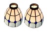 HUIMEIJU Glass single lampshade 2PCS set Blue glass fan lamp,
