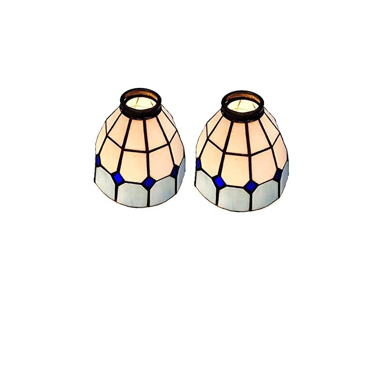HUIMEIJU Glass single lampshade 2PCS set Blue glass fan lamp,