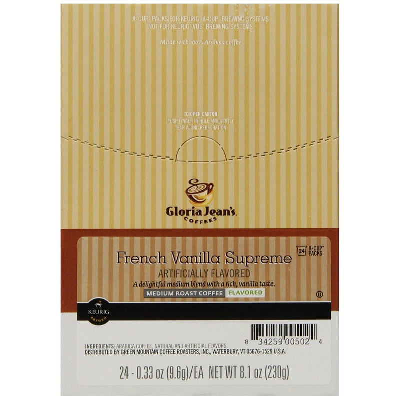 Gloria Jean's Coffees, French Vanilla Supreme K-Cup Portion Pack for