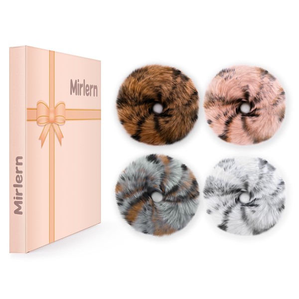 Mirlern 4-Piece Pom Pom Hair Ties for Women Girls, Soft