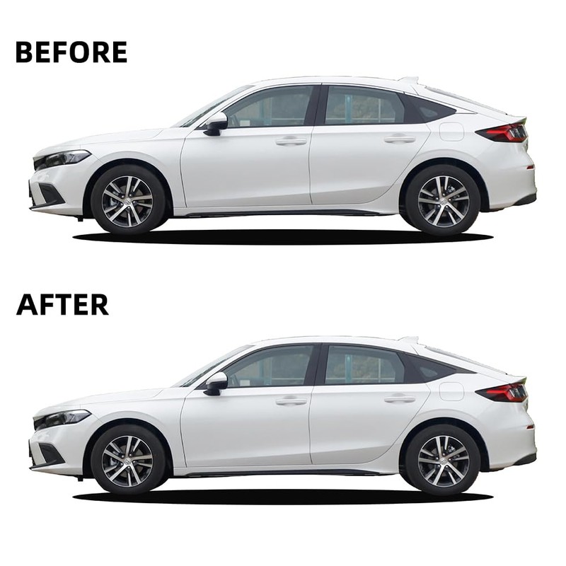 dewoshangmao Window Trim Chrome Delete Blackout Overlay Kit Pre-Cut Vinyl