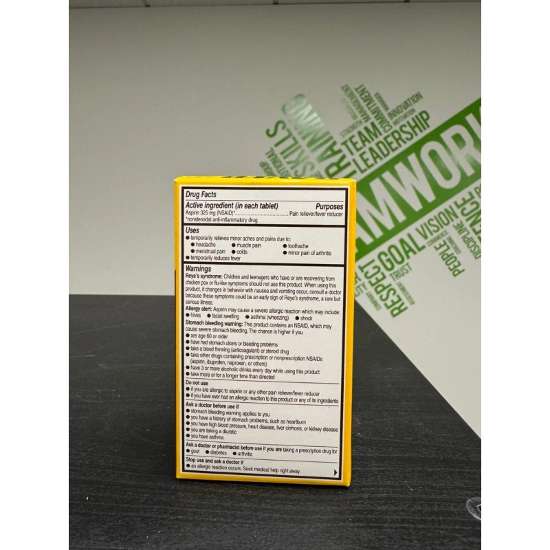 Bayer Safety Coated Asprin 325 mg, 100 Caplets 07/25