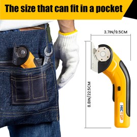 HICTOP Electric Scissors Cordless Cardboard Cutter Heavy Duty with Safety Lock 4.2V Rechargeable Electric Scissors for Cardboard, Carpet, Leather, Plastic, Fabric, Crafting, etc.