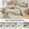 Simple&Opulence Ruffled Linen Cotton Duvet Cover Set 3Pcs, Soft Breathable