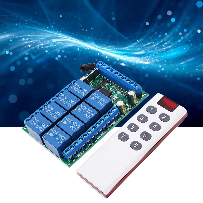 Remote Control Module 8 Channels 433.92MHz Multifunctional 100m Fixed Encoding