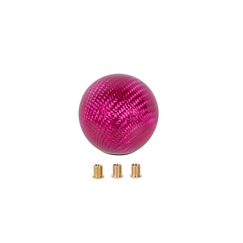 Kuroobaa Car Shift Knob Round Real Carbon M8xP1.25/M10xP1.25/M10xP1.5 Caliber Conversion