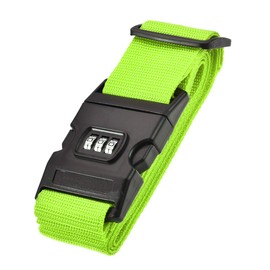 sourcing map Luggage Strap Suitcase Belt with Buckle, Combination Lock, 2Mx5cm Adjustable PP Travel Packing Accessory, Light Green