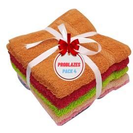 Pro Blazes Face Cloths 4Pack, 30 x 30 Cm Hand Towels and Face Towels, Multicolor Hotel Quality Wash Cloths for Cleaning, Spa, Gym, and Bathroom, Ultra-Absorbent, Durable, and Reusable Towel Set