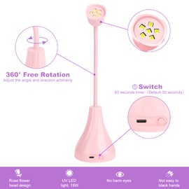 Holres UV Lamp for Gel Nails 18 W LED Nail Lamp Quick Drying Nail Lamp with 60s Timer Portable UV Lamp Nails Lamp Nail Dryer for All Gel (White)