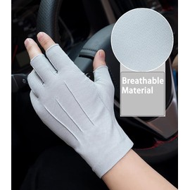 AIDIER Sun UV Protection Gloves Half Finger Cycling Driving Gloves for Men Women Non-Slip Breathable Sun Protection Gloves for Training Running Cycling Driving