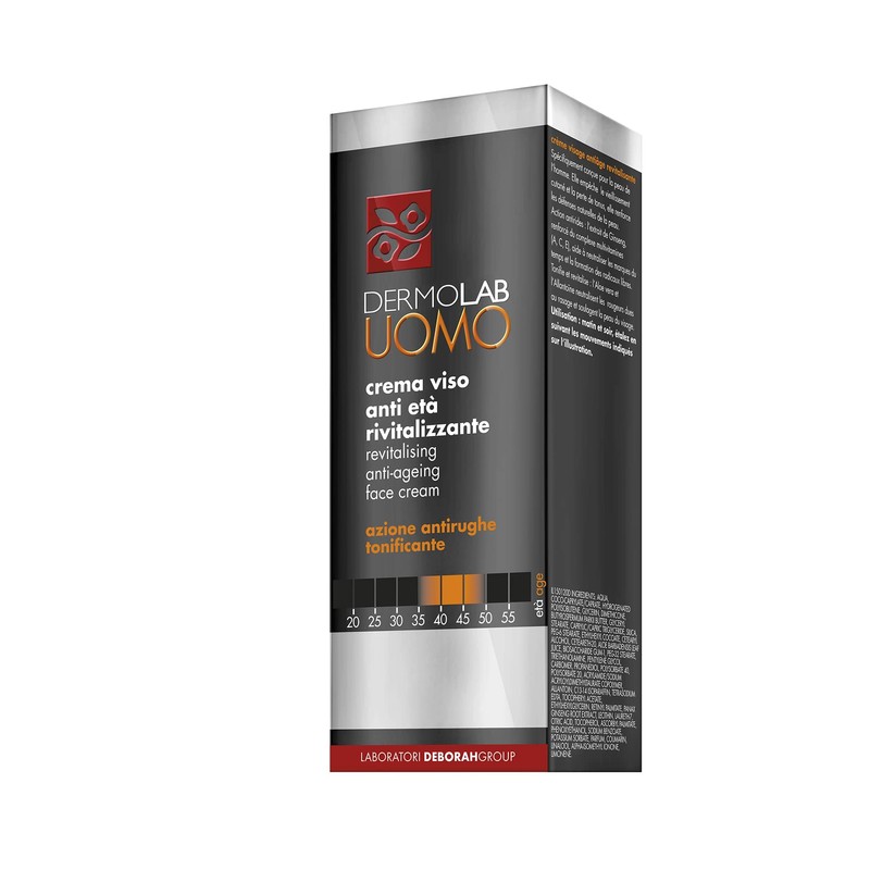 DERMOLAB Men's Anti-Ageing Face Cream with Revitalising Effect, Anti-Wrinkle and
