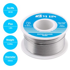 YI LIN 60/40 Solder 100g Tin Lead Rosin Core Solder Wire For Electrical Soldering (0.8mm/100g)