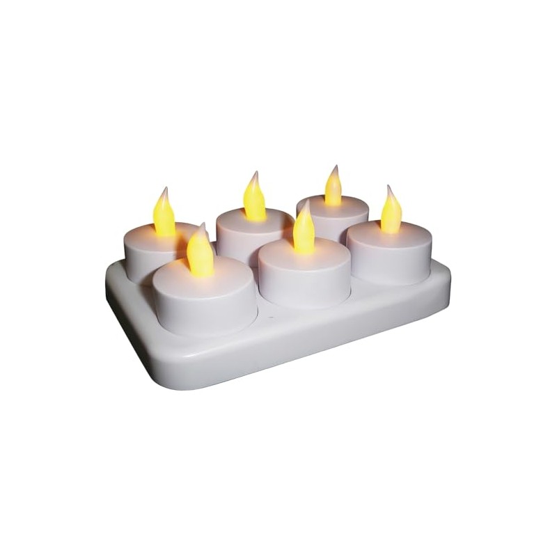 Brite Star 6 Count Rechargeable Tea Light with Recharging Station