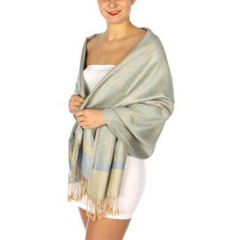 SERENITA Pashmina Shawls. Pashmina Scarfs. Large reversible wraps - Soft paisley Pashminas