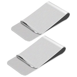 CENSIVI Money Clip - Pack of 2 Money Clips Portable Stainless Steel Money Clips for Cash Bills Cards Documents Banknote Banknotes Business Card Credit Card 52 x 20 x 8 mm, Pack of 2