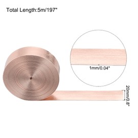 sourcing map Leather Strips 20mm Wide 5m Long Metallic Leather Strip Flat Leather Belt Cord Soft Faux leather straps for crafts diy Sewing Traction Ropes,Rose Gold