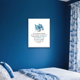 Redland Art Nursery Wall Decor, Nursery Scripture Canvas Wall Art For Newborn Baby Boy Girl Kids Bedroom Toddler Room Bible Verse Religious Christian Wall Decor, Baptism Gifts For Boys