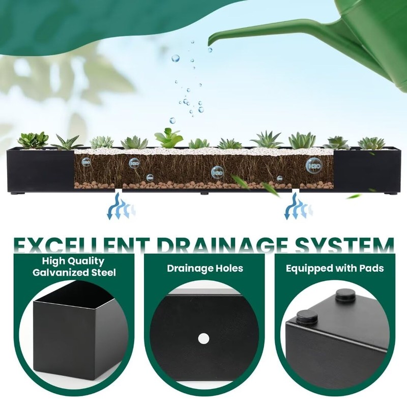 GZGNEEVL Trough Rectangle Planter Window Sill Planter Box Long Window
