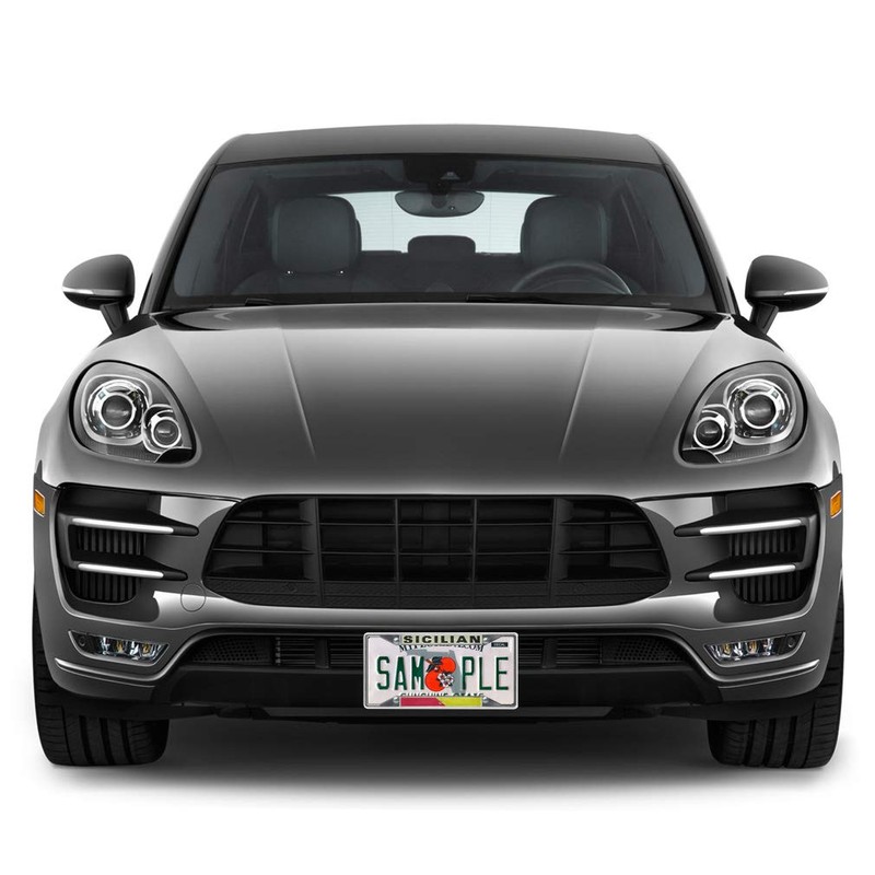 Fastasticdeals Metal Insert License Plate Frame Sicilian Flag Weatherproof Car