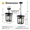 DOCIUEON Outdoor Hanging Light, Farmhouse Black Porch Pendant Lantern with