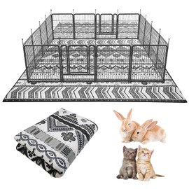 BNOSDM 79" X 55" Large Bunny Cage Liner Washable Reusable Big Rabbit Pads Floor Mat for Rabbits Anti Slip Rug for Bunnies, Pet Carpet for Chinchillas Cats Guinea Pigs Ferrets Dogs