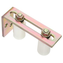 uxcell Gate Roller Guide Adjustable, 2.4" Sliding Gate Nylon Roller with L-Shape Bracket, Gate Roller Guide Support Assembly for Sliding Rolling Gate White
