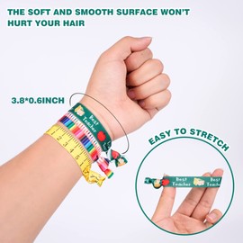 48 pieces Teaching Hair Tie Elastic Ribbon Ponytail Holder Teacher Survival Kit Hair Accessories Gift for Teacher Women Girls Teachers Festival Christmas Gift