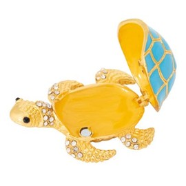 Globe Imports Bejeweled Turtle Shaped Trinket Box