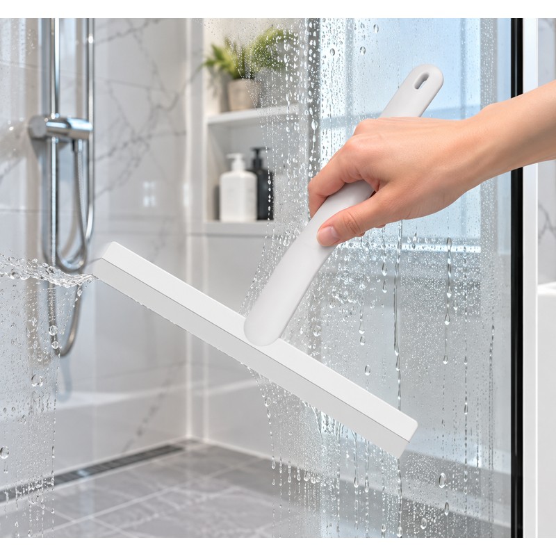 1pc Shower Squeegee Cleaner Durable Silicone Blade for Water Removal