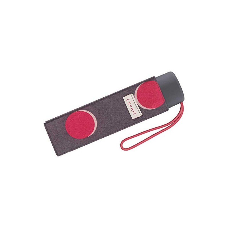 Esprit Petito Moon Dots Pocket Umbrella, Claret Red
