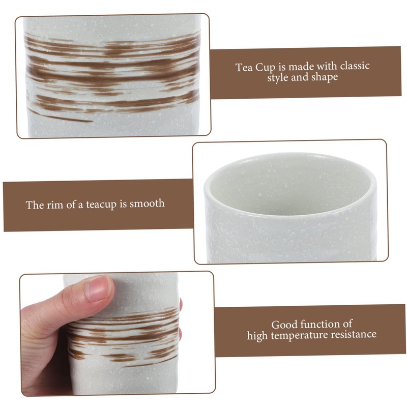 GRIRIW Japanese Style Ceramic Tea Cup Reusable Washable Water Cup