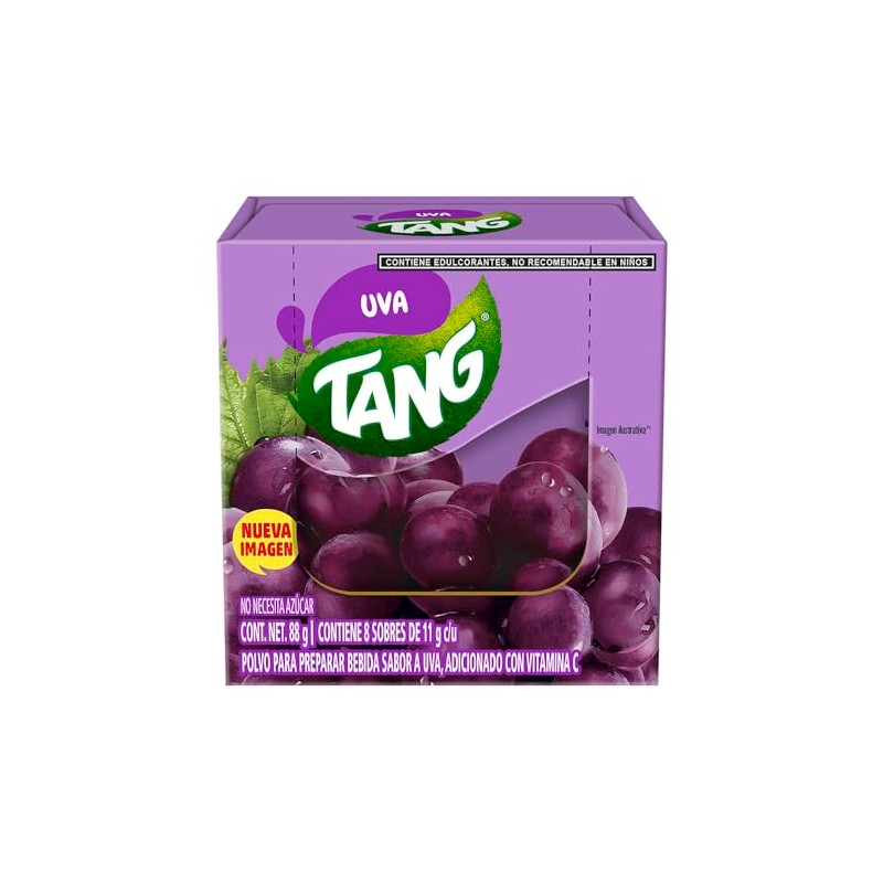 Tang Bebida en Polvo Sabor Uva, 8 Sobres de 11g