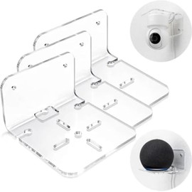 HM DONSON LLC Clear Acrylic Floating Wall Shelf for Security Cameras, Holder Set of 3