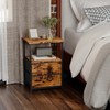Fixwal Fixwal Night Stand with Charging Station, Nightstand with Fabric