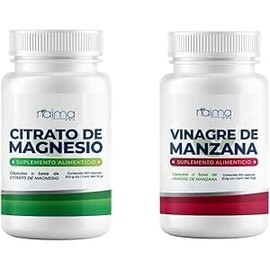 NAIMA Kit Citrato de Magnesio + Vinagre de Manzana, 100 Cápsulas c/u | Suplemento Alimenticio 100 % Puro y Natural |Soporte Antiestrés, Apoyo Digesitivo y Bienestar Diario | Sin Aditivos ni Conservantes