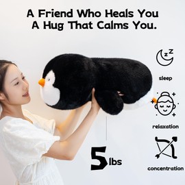 Gudisi 5 Pounds Weighted Penguin Stuffed Animals 23.6Inch Large Weighted Penguin Plush,Huggable Companion for Kids & Adults, Gift for Thanksgiving, Christmas and Birthday.