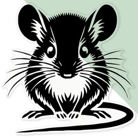 'Cute Mouse' Clear Sticker Decal – Waterproof Film for Windows, Cars, Walls & Crafts, XL (460mm) (DC00141335)