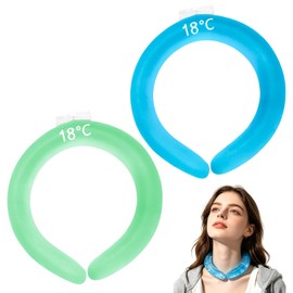 2PC Reusable Summer Cooling Neck Rings, Reusable Cooling Neck Ring, Wearable Ice Neckband, Body Oil Ice Necks Cooler Tube