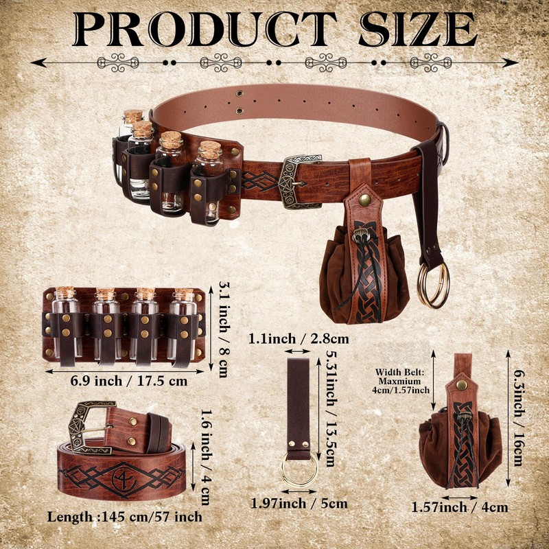 Saintrygo Medieval Alchemy Belt Bag Faux Leather with 4 Cork
