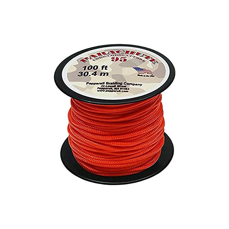 Pepperell 1.9mm Parachute Cord, 100-Feet, Neon Orange