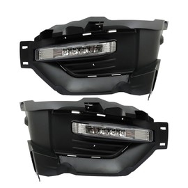 munirater 1 Pair Fog Lights Lamp Assembly Kit Cover Trim Driver and Passenger Side Replacement for 2020-2021 Explorer LB5B-15A255-AC, LB5B-15A254-AC, FO2592254, FO2593254