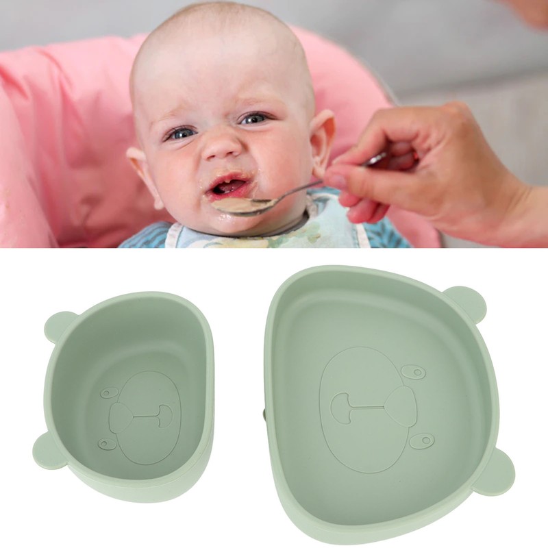 4pcs Children Plate Utensils Set Silicone Suction Bowls Set Toddler