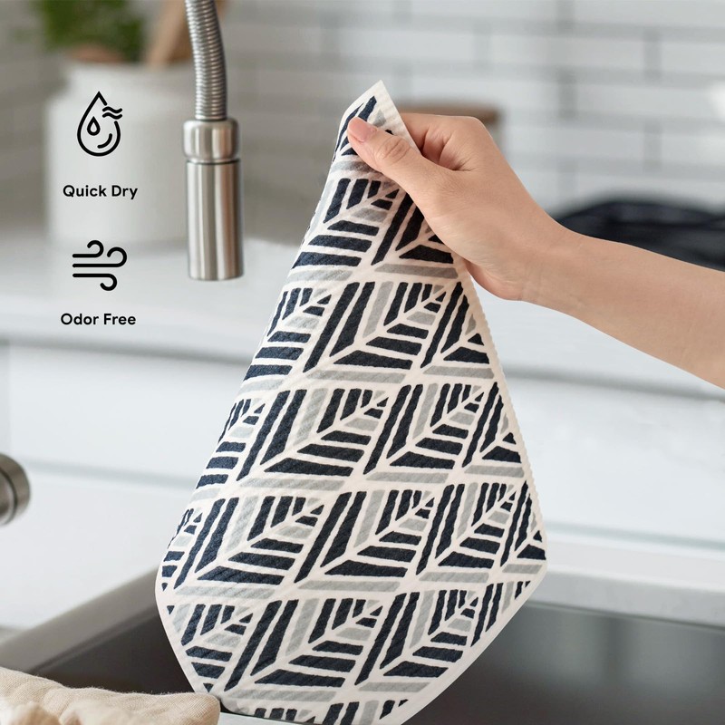 RECYCO Swedish Dishcloths for Kitchen | 4 Pack Oversized Washable