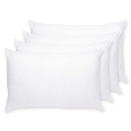 Rayyan Linen 4 Pack Pillow Cases 100% Egyptian Cotton 200 Thread Counts 50 x 75 cm (White)