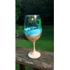 Life's a Beach Hand Painted Stemmed Wine Glass