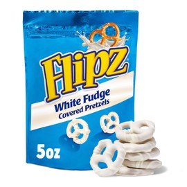 Flipz White Fudge Covered Pretzel, 5 Ounce (Pack of 6)