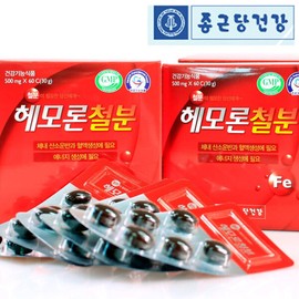Chong Kun Dang iron supplement iron Hemoron 60 capsules 1 unit / 종근당 철분제 철분 헤모론 60캡슐 1개
